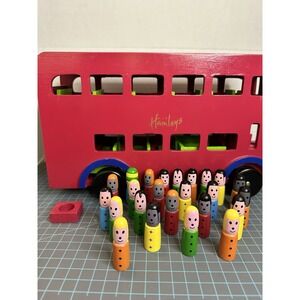 Hamleys Of London Wooden Double Decker Bus With Passengers  Christmas Bus